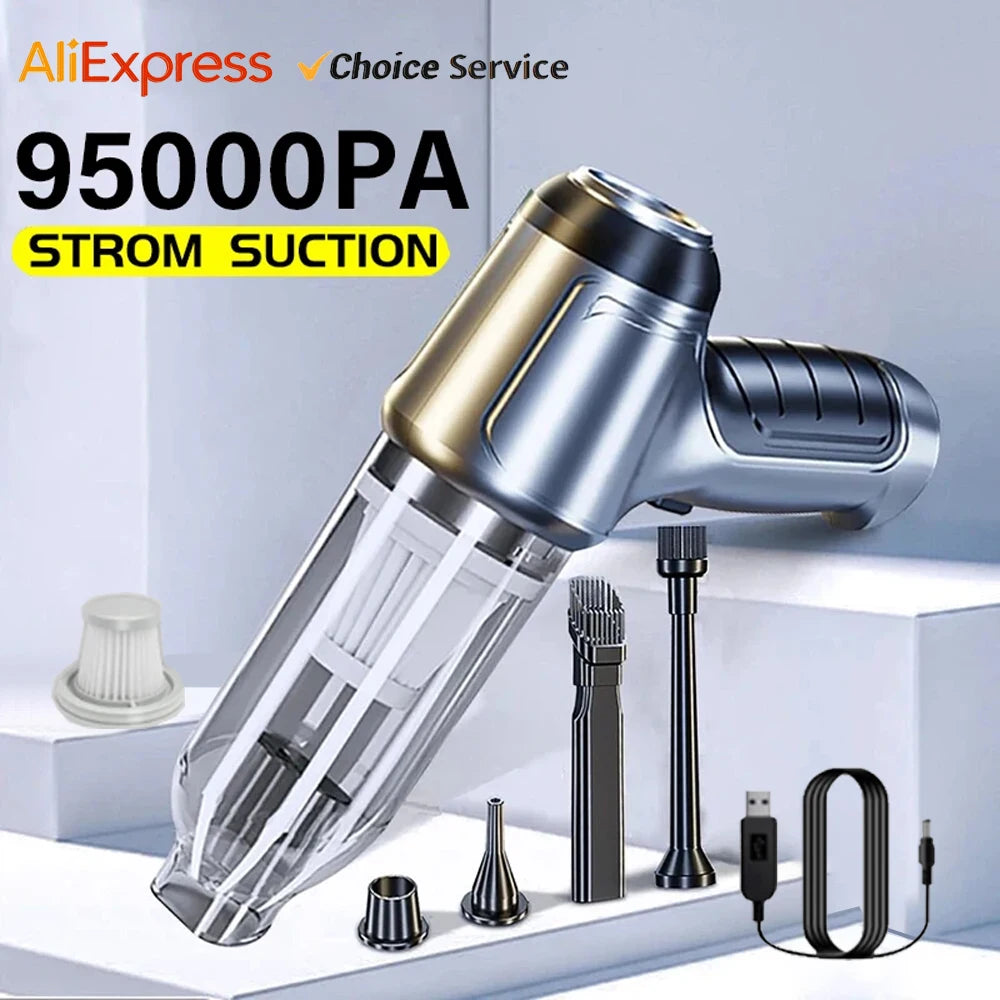 Car Wireless Vacuum Cleaner Strong Suction Handheld Wet Dry Auto Vacuum Home & Car Dual Use Mini Vacuum Cleaner Home Appliance
