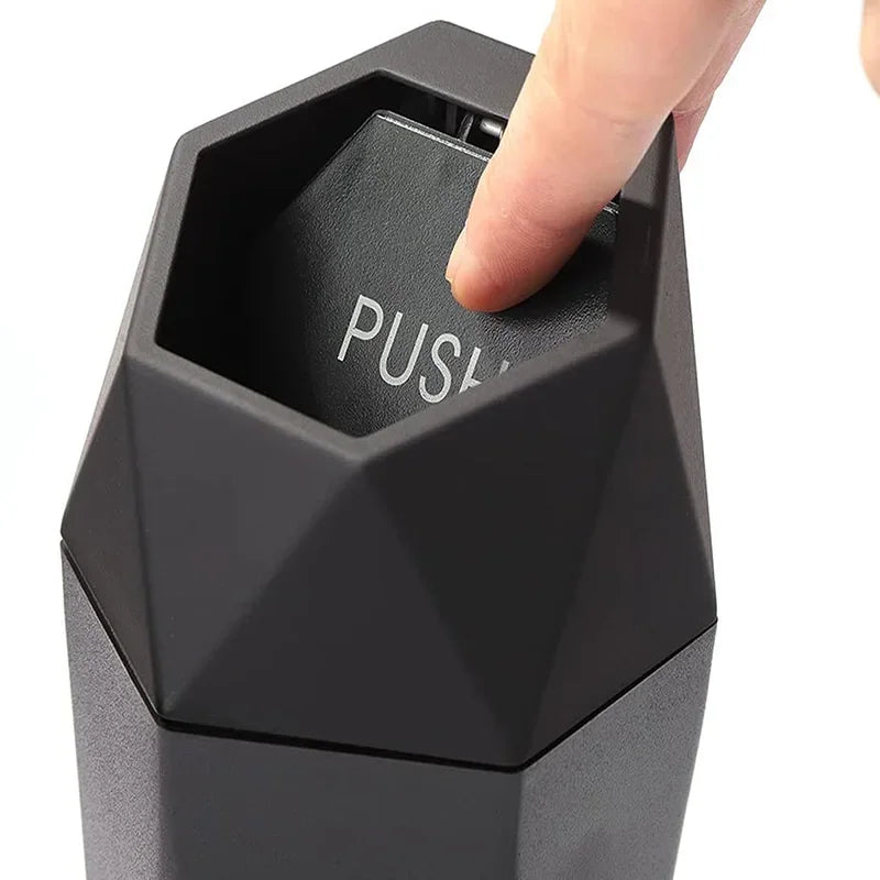 Portable Mini Car Storage Box Car Trash Can with Lid Garbage Waterproof Box Mobile Trash Bin