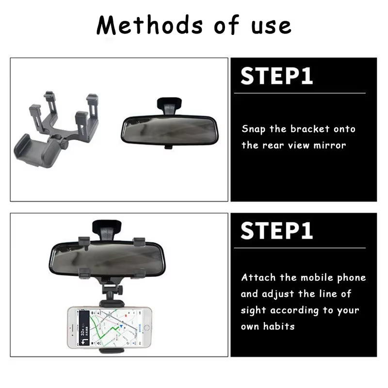360° Rotating Waterproof Phone Holder Car Bathroom Mount Universal ABS Phone Stand Hands Free Safe Driving Shower Wall Holder