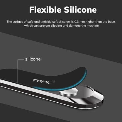 TOPK Magnetic Car Phone Holder – Universal Strong Magnet Dashboard Mount for Hands-Free GPS Navigation (for iPhone 17, 16, 15, 14, Samsung & All Smartphones)