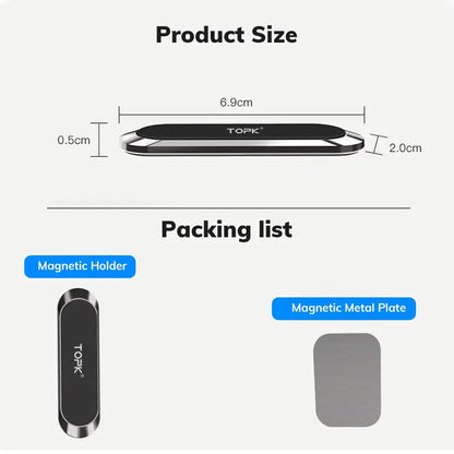 TOPK Magnetic Car Phone Holder – Universal Strong Magnet Dashboard Mount for Hands-Free GPS Navigation (for iPhone 17, 16, 15, 14, Samsung & All Smartphones)
