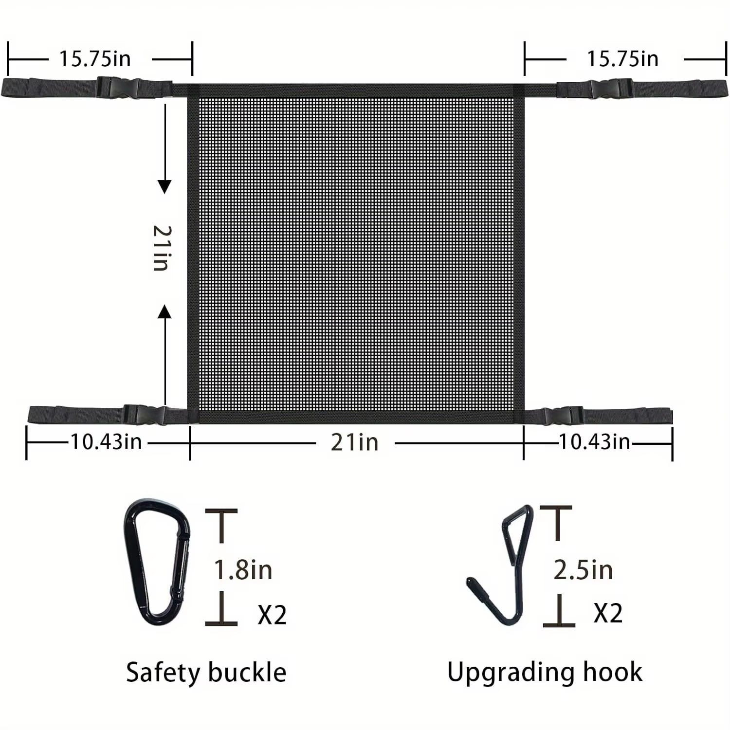 Car Dog Net Barrier, 21 X 21 in Adjustable Mesh Obstacle Car Dog Barrier Net Car Back Seat Pet Fence Car Pet Isolation Protectiv